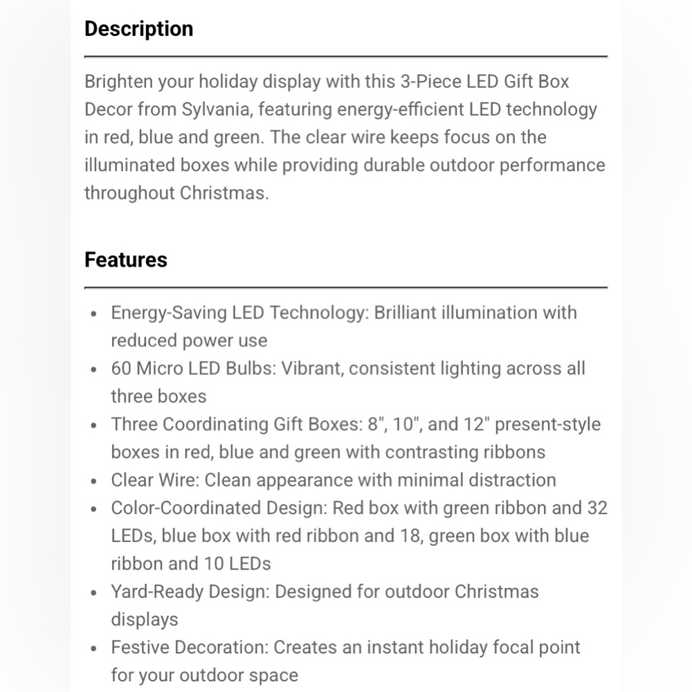 ONE LEFT! NIB Festive Light-Up Gift Boxes Set - Picture 2 of 3